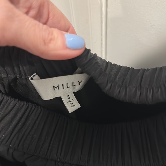 Black MILLY “Blithe”, off the shoulder top w/ bow accents. Elegant whimsy Sz S - Picture 9 of 12